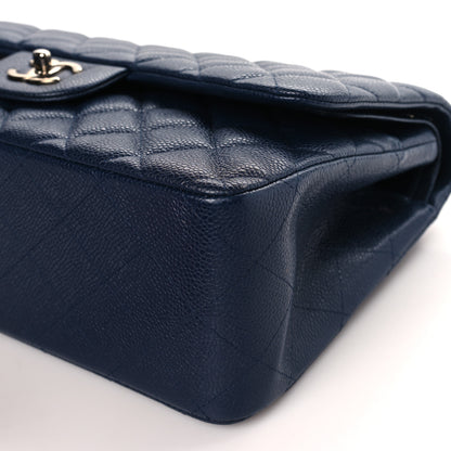 Chanel Caviar Quilted Jumbo Double Flap Navy Blue 9 of 9