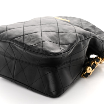 Chanel Lambskin Quilted Enamel Drawstring Bag Black Multicolor 10 of 10