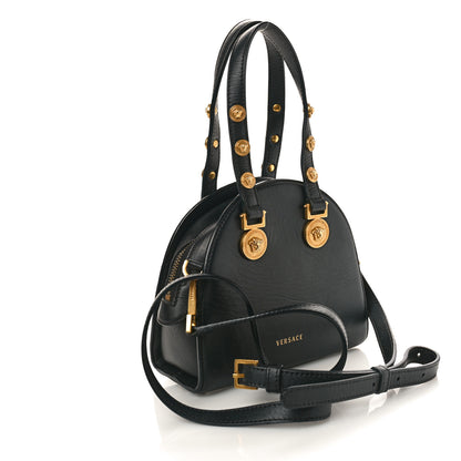 Versace Calfskin Small Medallion Tribute Bowling Bag Black 3 of 12
