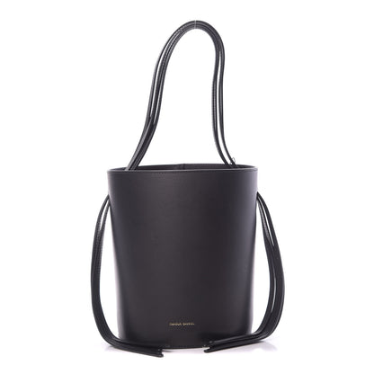 Mansur Gavriel Calfskin Fringe Bucket Bag Black 1 of 9
