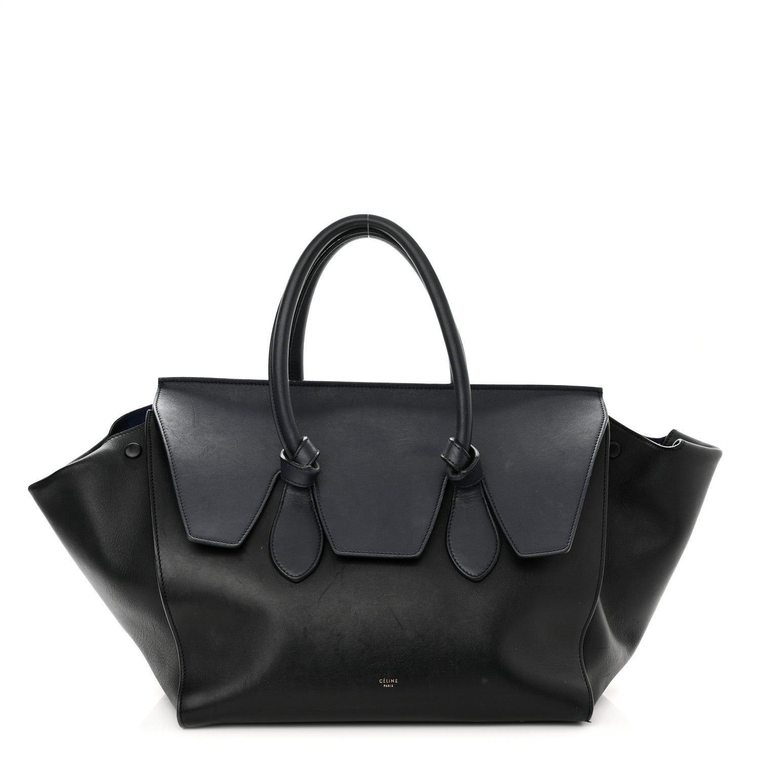 Celine Smooth Calfskin Large Bi-Color Tie Knot Tote Black Navy 2 of 22