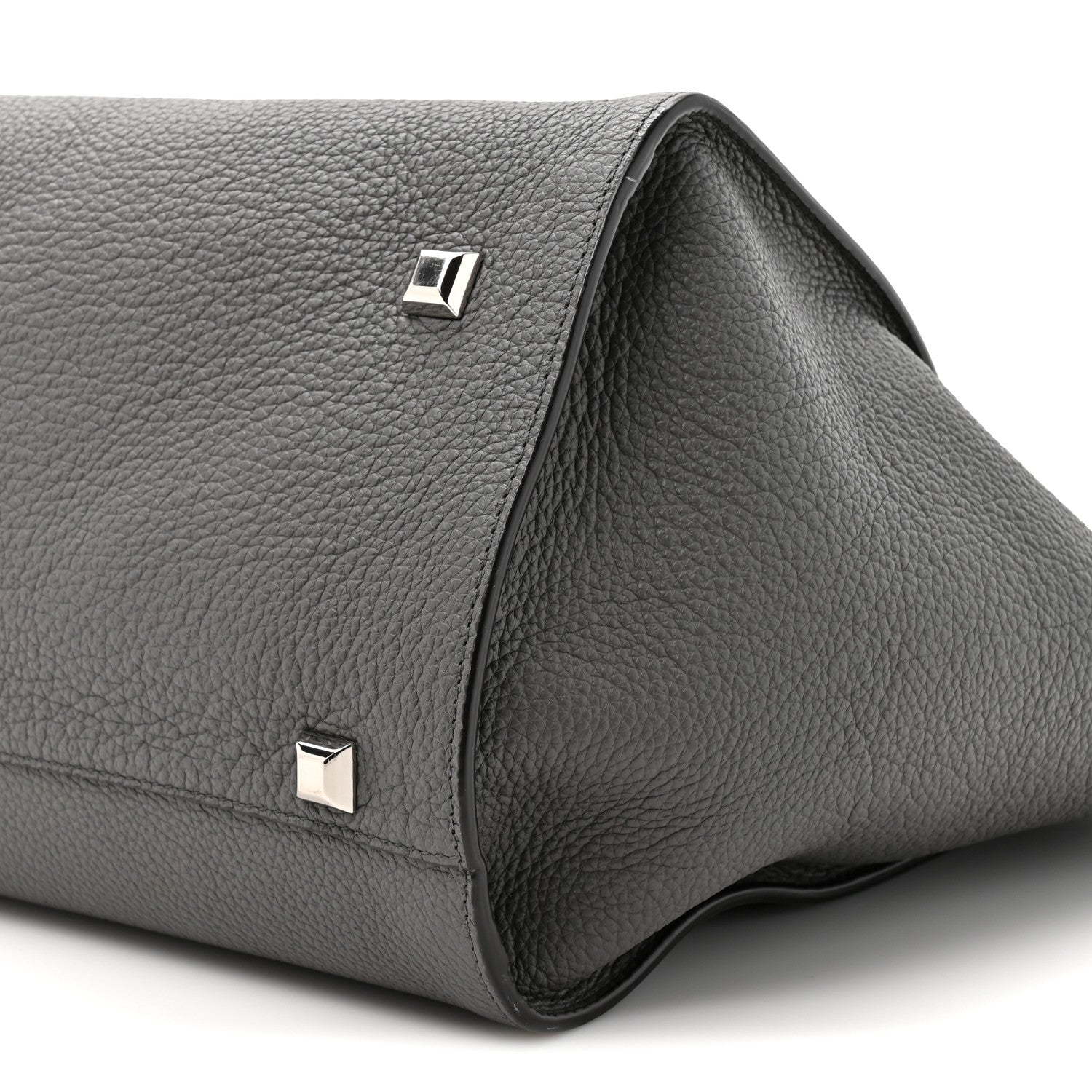 Salvatore Ferragamo Calfskin Large Studio Soft Bag Grey 8 of 11