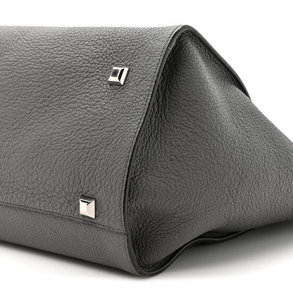 Salvatore Ferragamo Calfskin Large Studio Soft Bag Grey 8 of 11