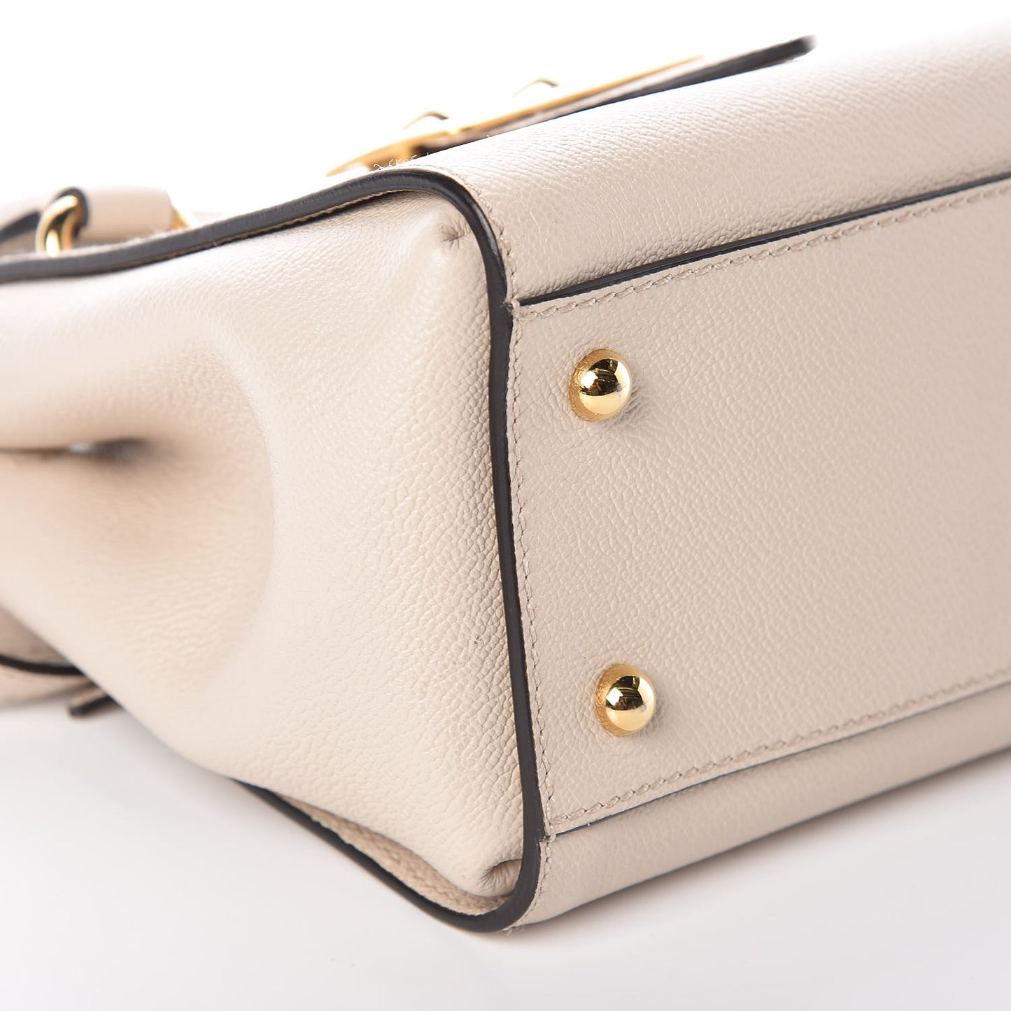 Soft Grain Calfskin Small Buckle Tote Limestone