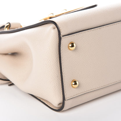 Burberry Soft Grain Calfskin Small Buckle Tote Limestone 6 of 12