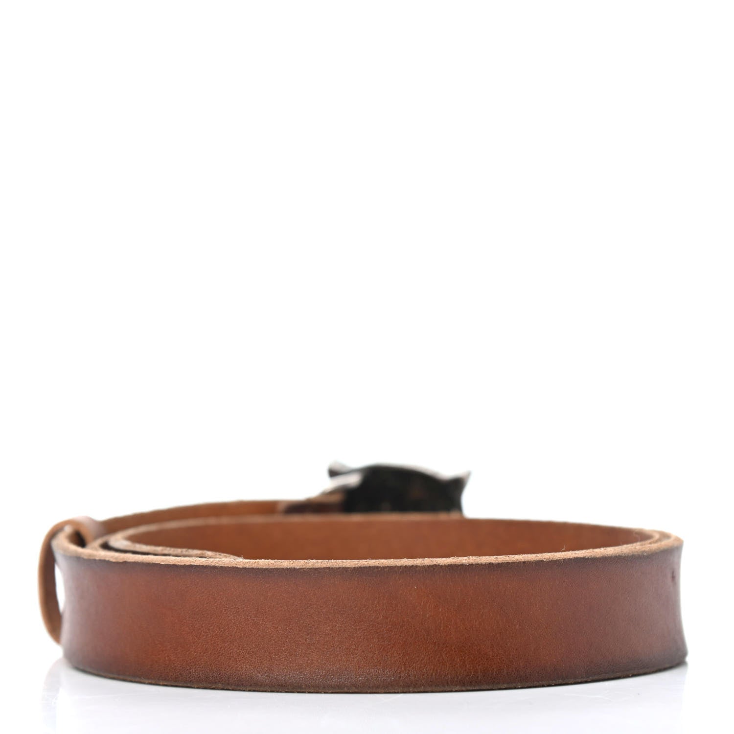 Gucci Calfskin Brass Feline Buckle Belt 95 38 Toscano 2 of 4