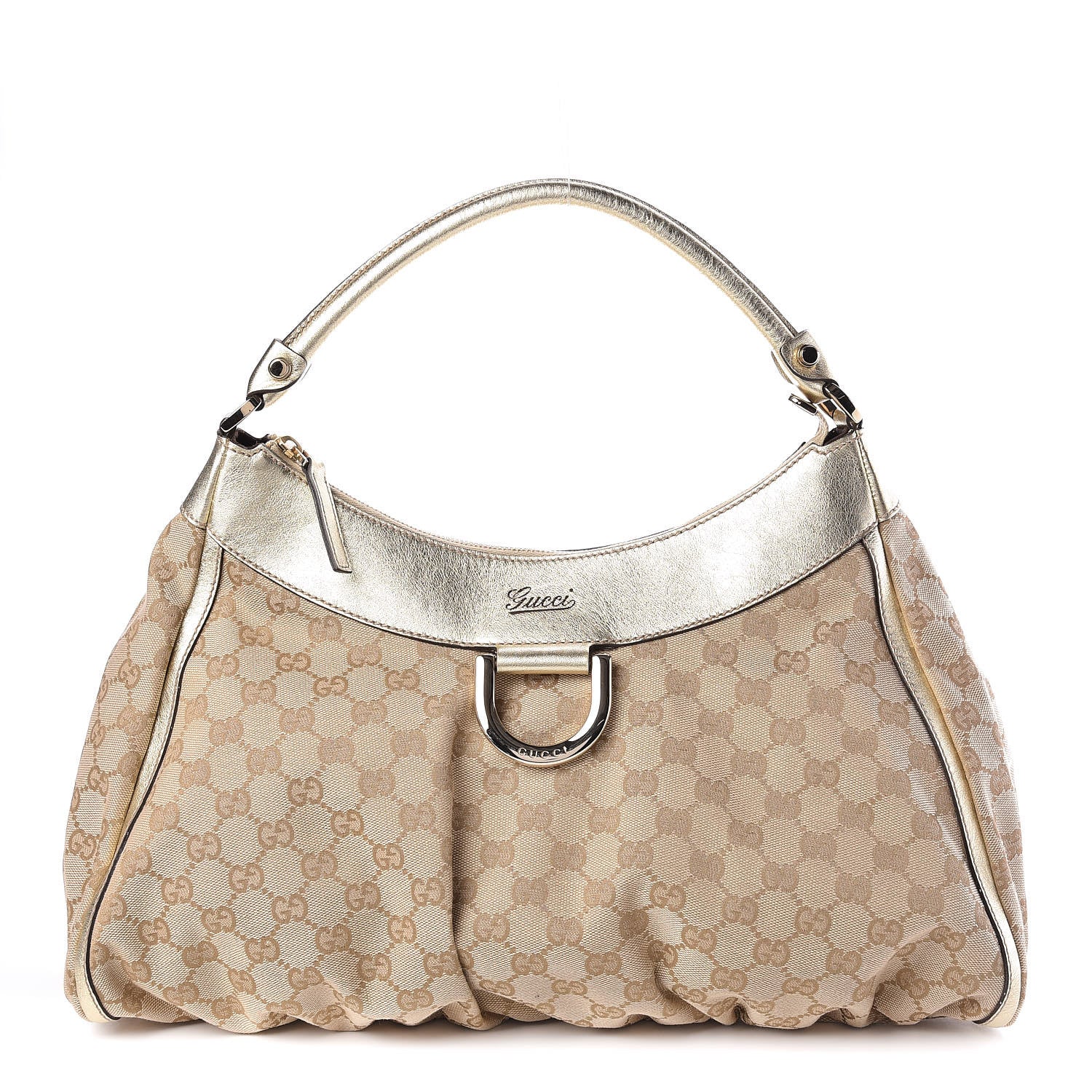Gucci Monogram Large D Gold Hobo Gold 1 of 10