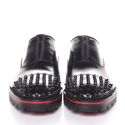 Christian Louboutin Mens Abrasiva Calfskin Alpha Point Laceless Flat Balmorals 42 Black 2 of 8