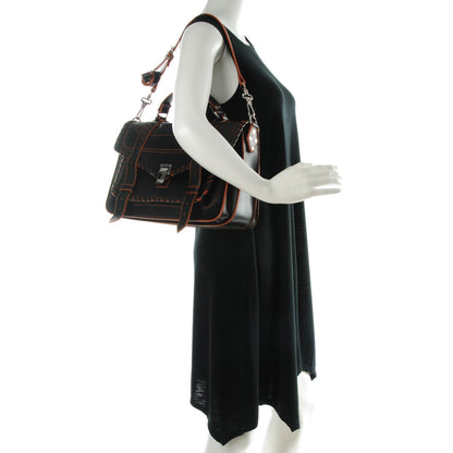 Proenza Schouler Calfskin Medium Whipstitch PS1 Satchel Black Orange 2 of 8