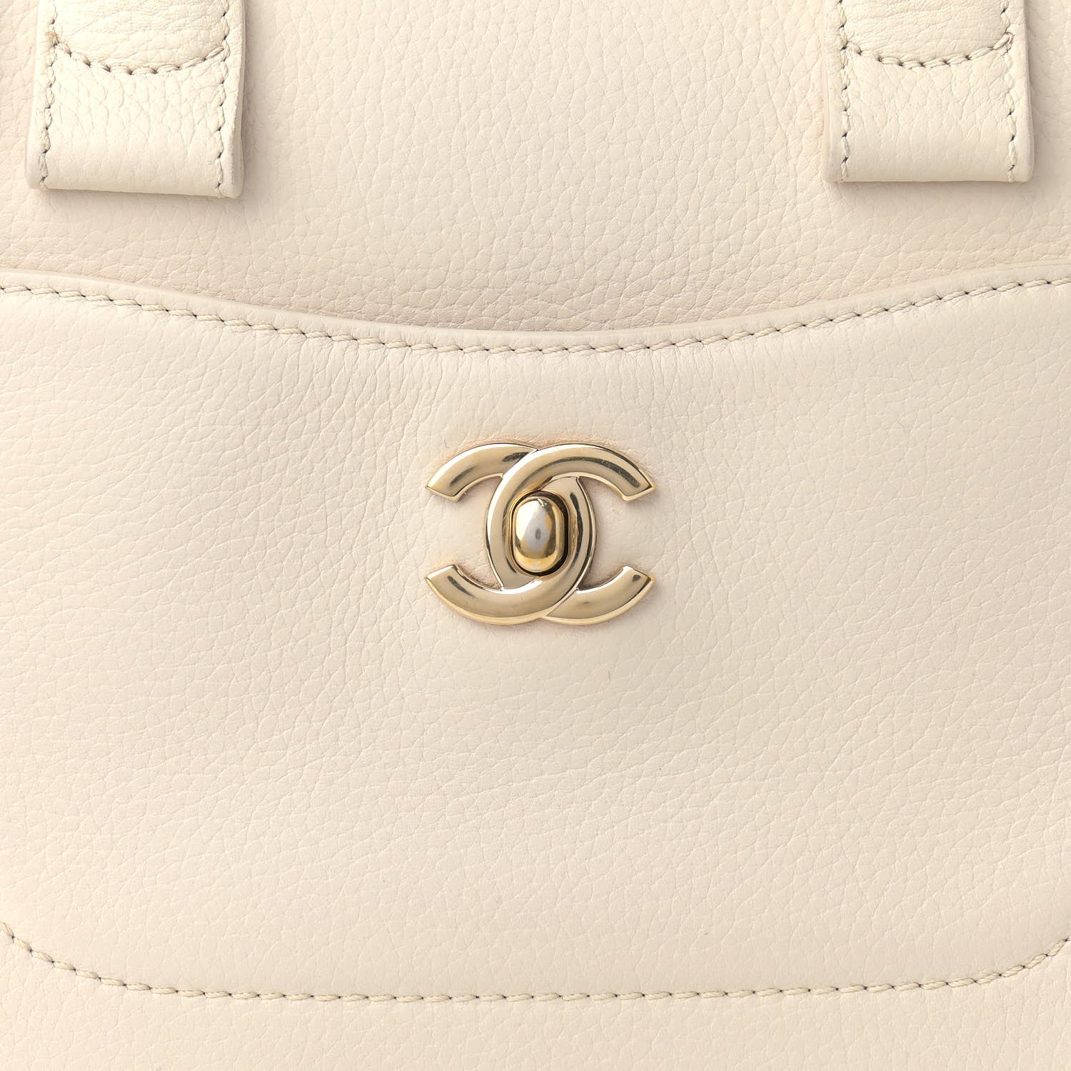 Chanel Grained Calfskin Mini Bi-Color Neo Executive Shopper Tote Beige Black 7 of 14