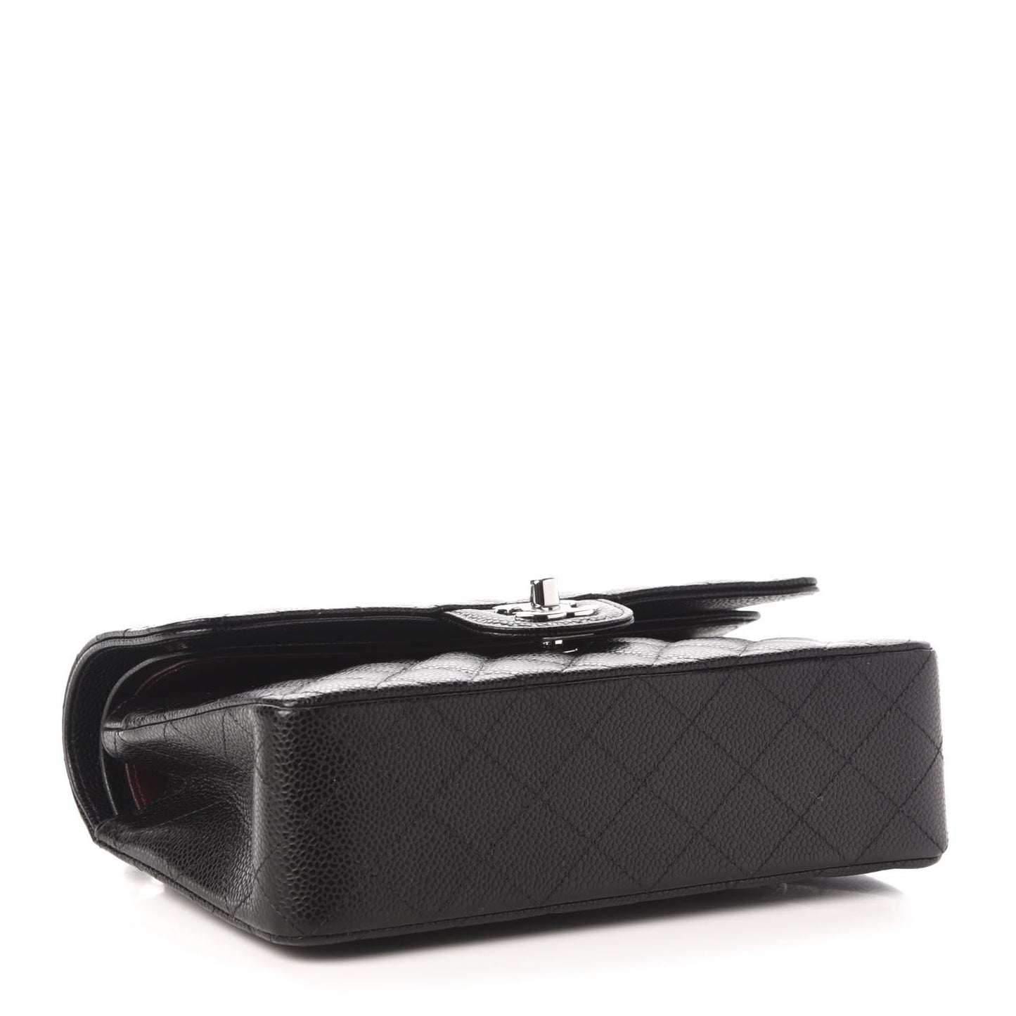 Caviar Quilted Small Double Flap Black