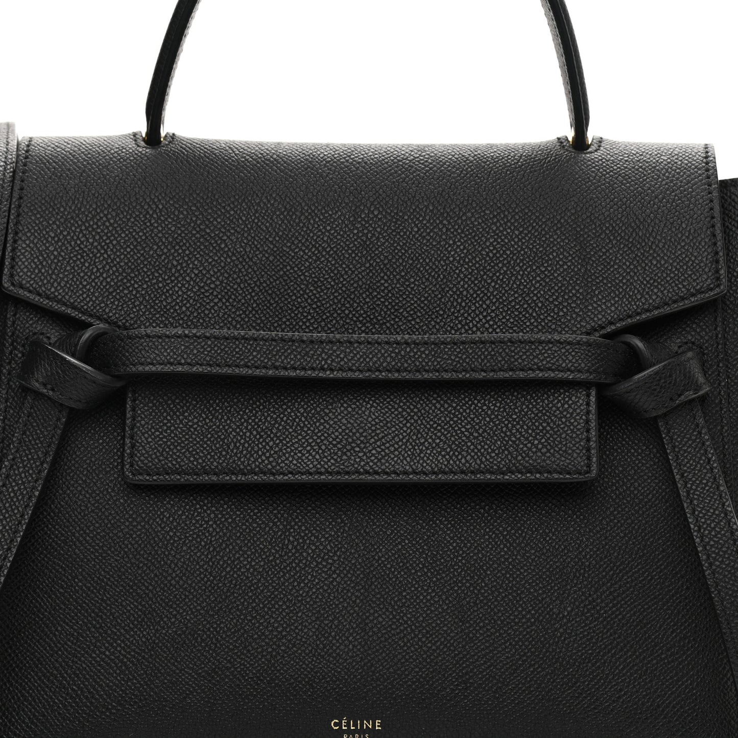 Grained Calfskin Micro Belt Bag Black
