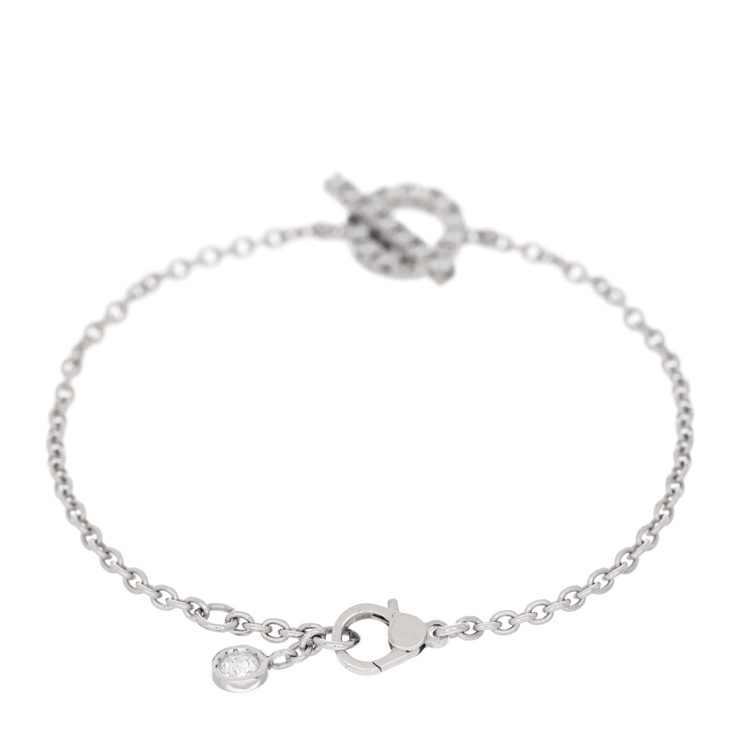 Hermes 18K White Gold Diamond Finesse Bracelet XS 2 of 4