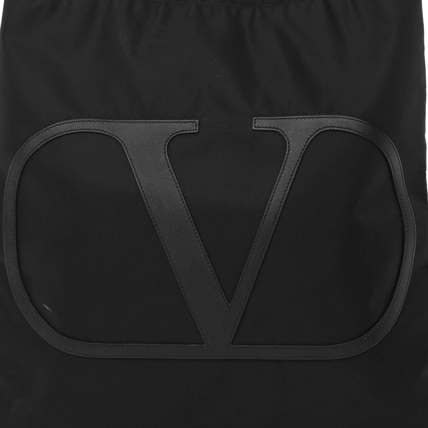 Nylon VLogo Drawstring Backpack Black