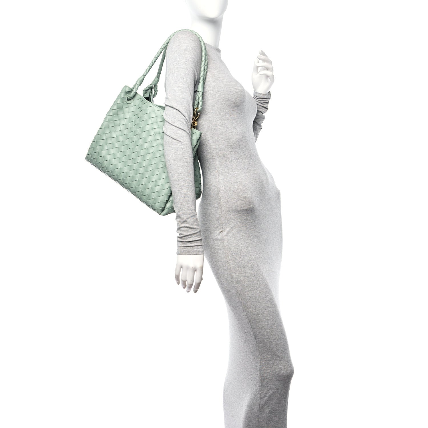 Bottega Veneta Nappa Intrecciato Large Andiamo Parachute Shoulder Bag New Sauge 2 of 12