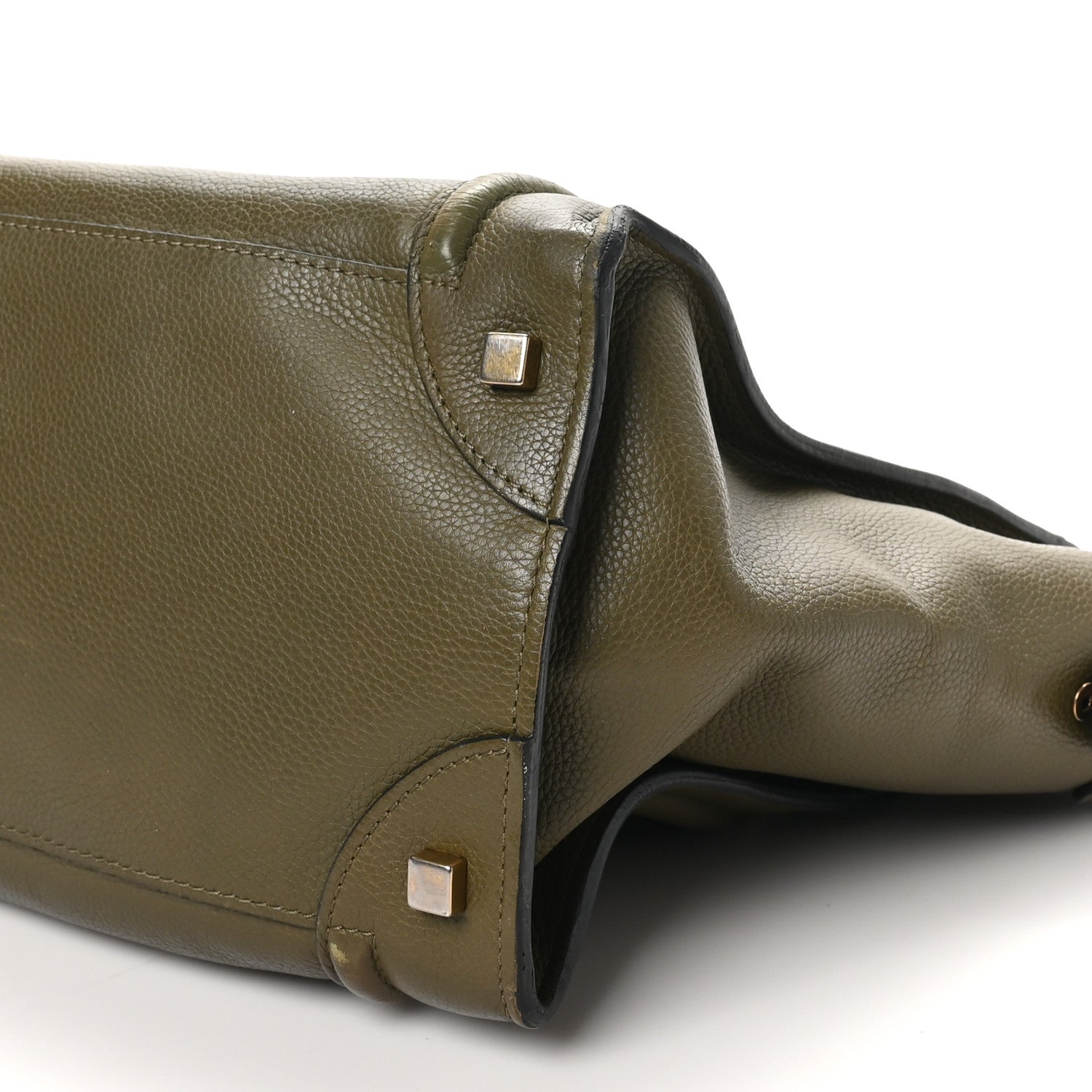 Celine Drummed Calfskin Mini Luggage Souris 9 of 11