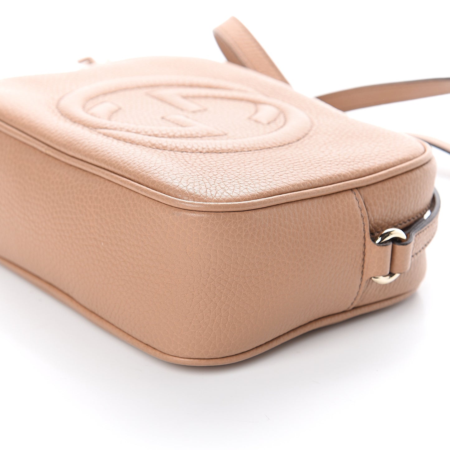 Pebbled Calfskin Small Soho Disco Bag Rose Beige