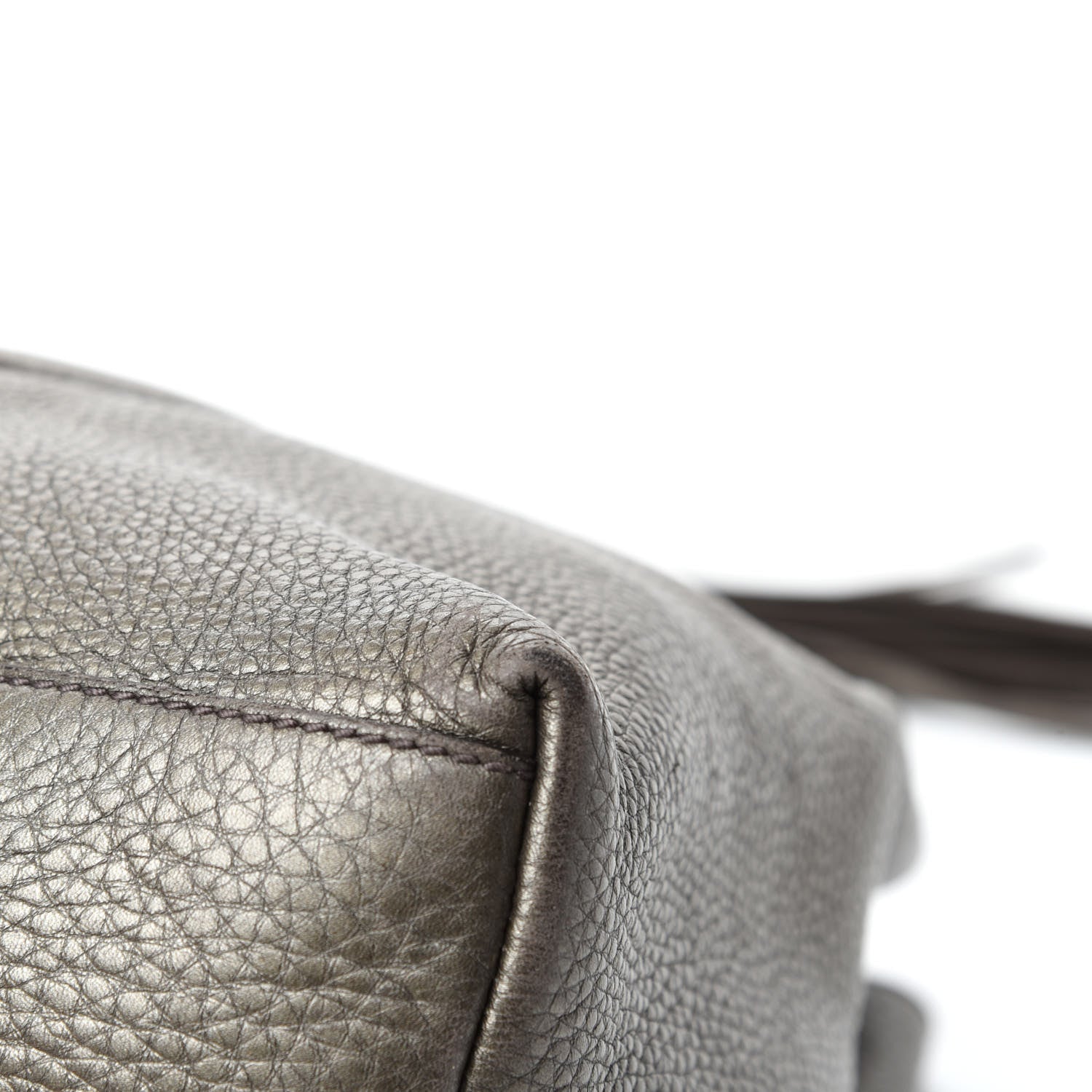 Gucci Metallic Pebbled Calfskin Medium Soho Chain Shoulder Bag Sasso 9 of 17