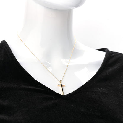 Tiffany 18K Yellow Gold Metro Cross Pendant Necklace 2 of 5