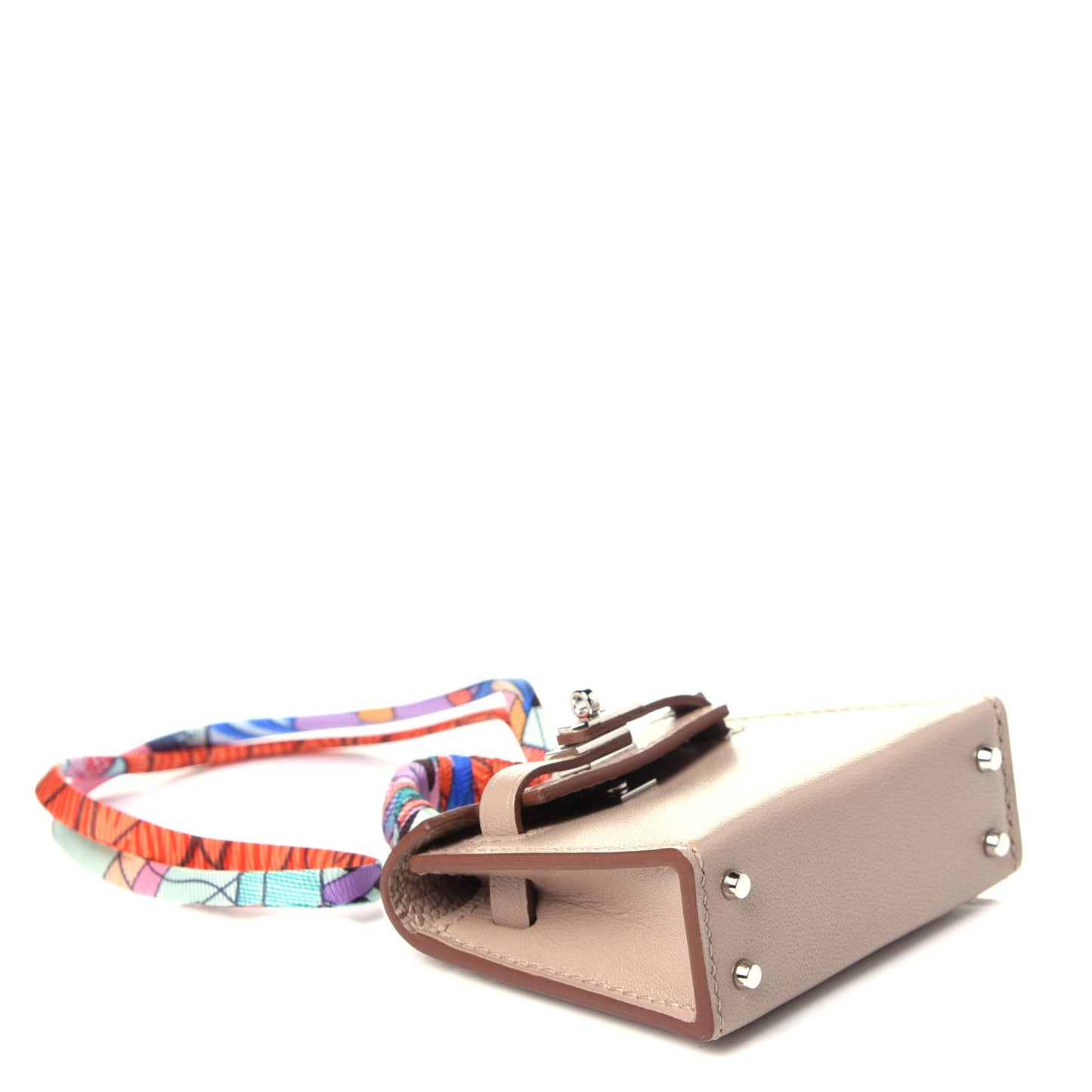 Tadelakt Mini Kelly Twilly Bag Charm Argile