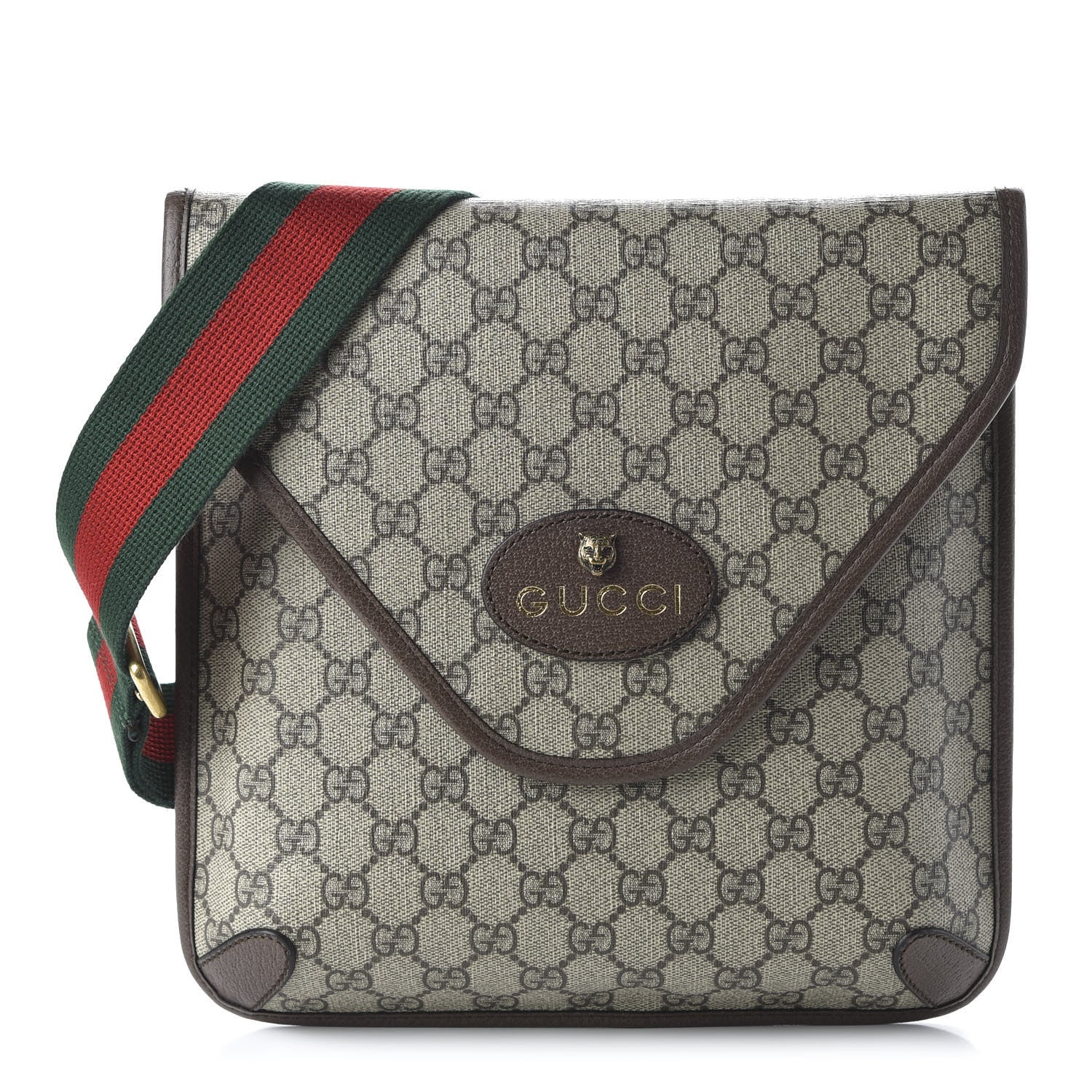 Gucci GG Supreme Monogram Web Medium Neo Vintage Flap Messenger Bag Beige New Acero 1 of 10