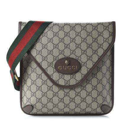 Gucci GG Supreme Monogram Web Medium Neo Vintage Flap Messenger Bag Beige New Acero 1 of 10