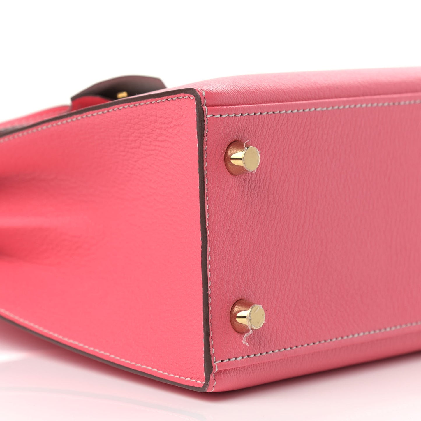 Chevre Mysore Horseshoe Kelly Sellier 25 Rose Lipstick Gris Perle