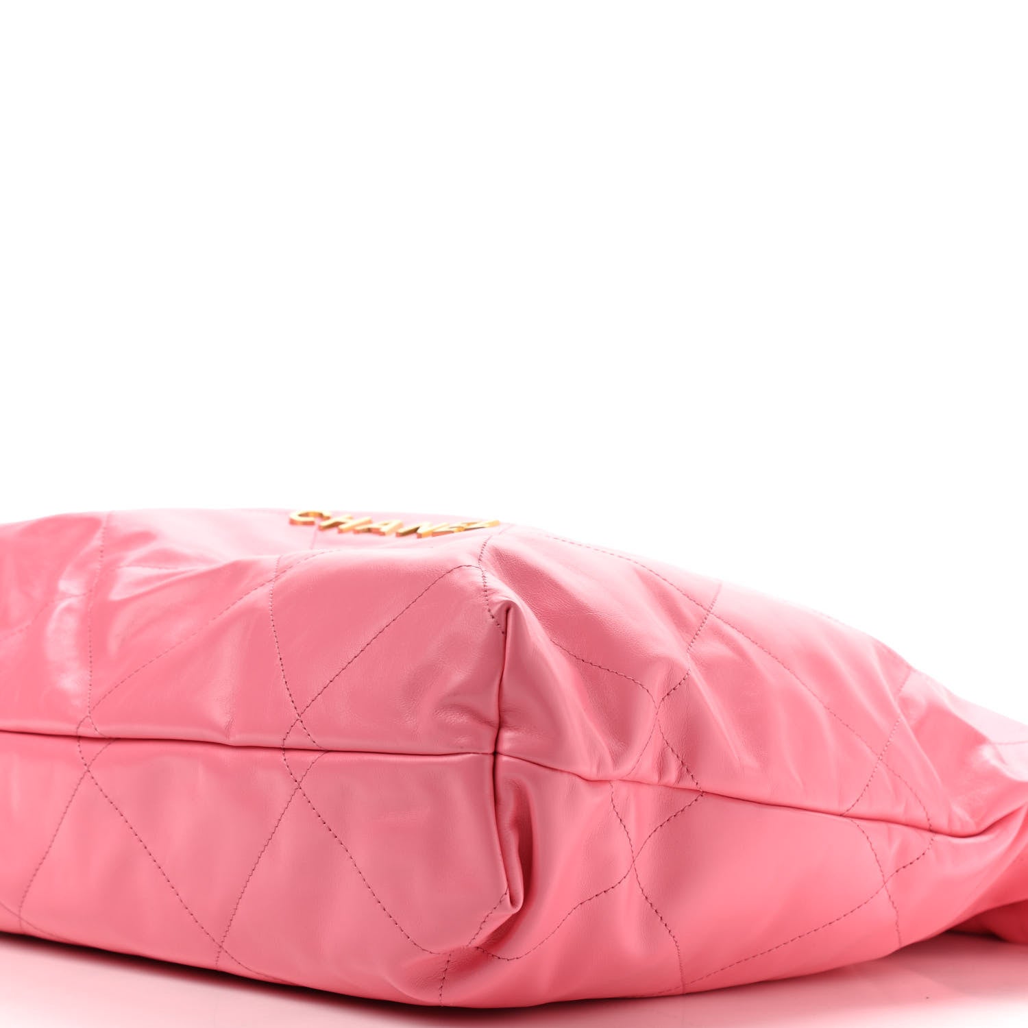 Chanel Shiny Calfskin Quilted Large Chanel 22 Coral Pink 9 of 13