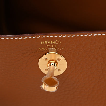 Hermes Taurillon Clemence Mini Lindy 20 Gold 6 of 11
