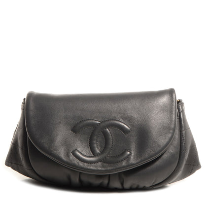 Chanel Lambskin Half Moon Wallet On Chain WOC Dark Grey 1 of 8