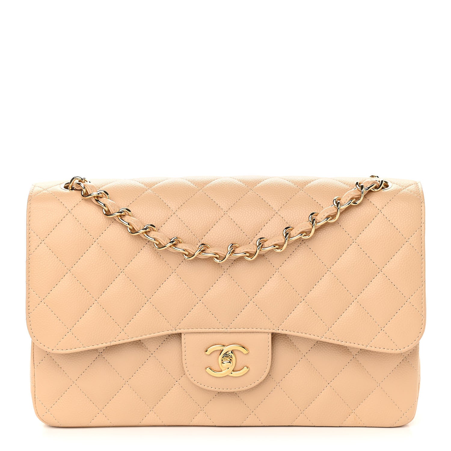 Chanel Caviar Quilted Jumbo Double Flap Beige Clair 1 of 10