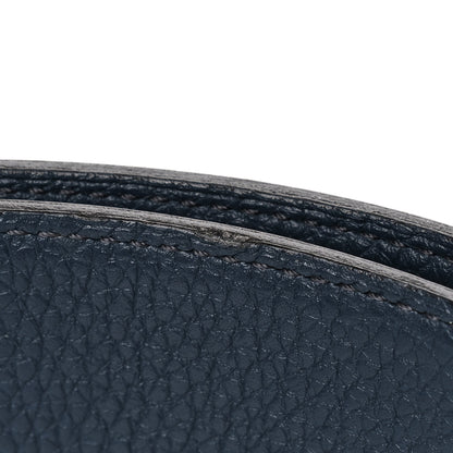 Hermes Togo Box 32mm Guilloche H Belt 80 Black Bleu De Prusse 6 of 8