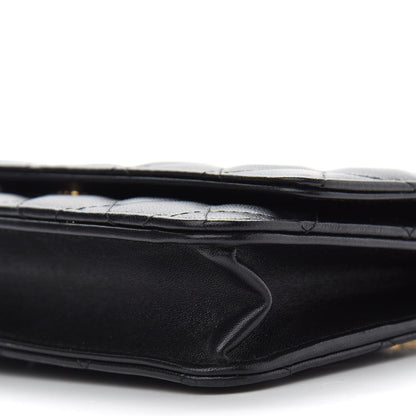 Chanel Lambskin Quilted Wallet On Chain WOC Black 10 of 10