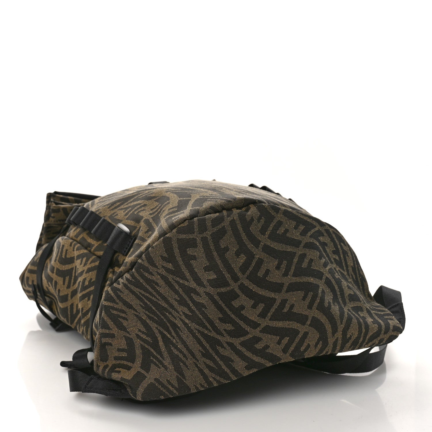 Fendi X SARAH COLEMAN Fabric Jacquard FF Vertigo Ferrino Ripstop Backpack Tobacco Moro Black 4 of 9