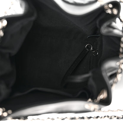 Chanel Lambskin Chevron Small Urban Spirit Drawstring Bag Black 5 of 11