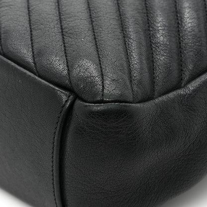 Saint Laurent Sheepskin Matelasse Chevron Monogram Large College Satchel Black 17 of 17