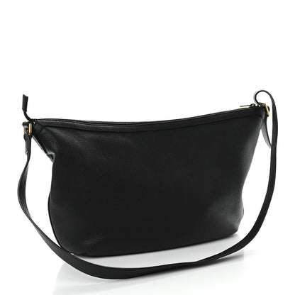 Gucci Grained Calfskin Logo Half Moon Hobo Black 3 of 9