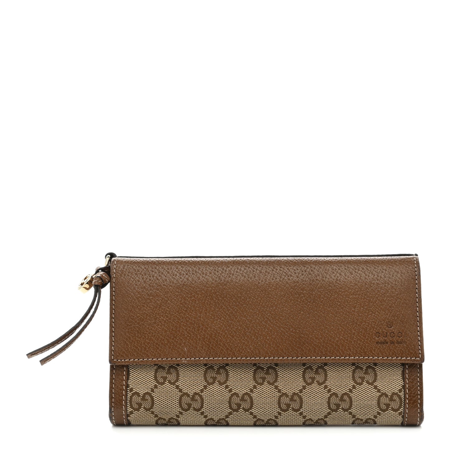 Calfskin GG Supreme Monogram Continental Wallet Beige Ebony