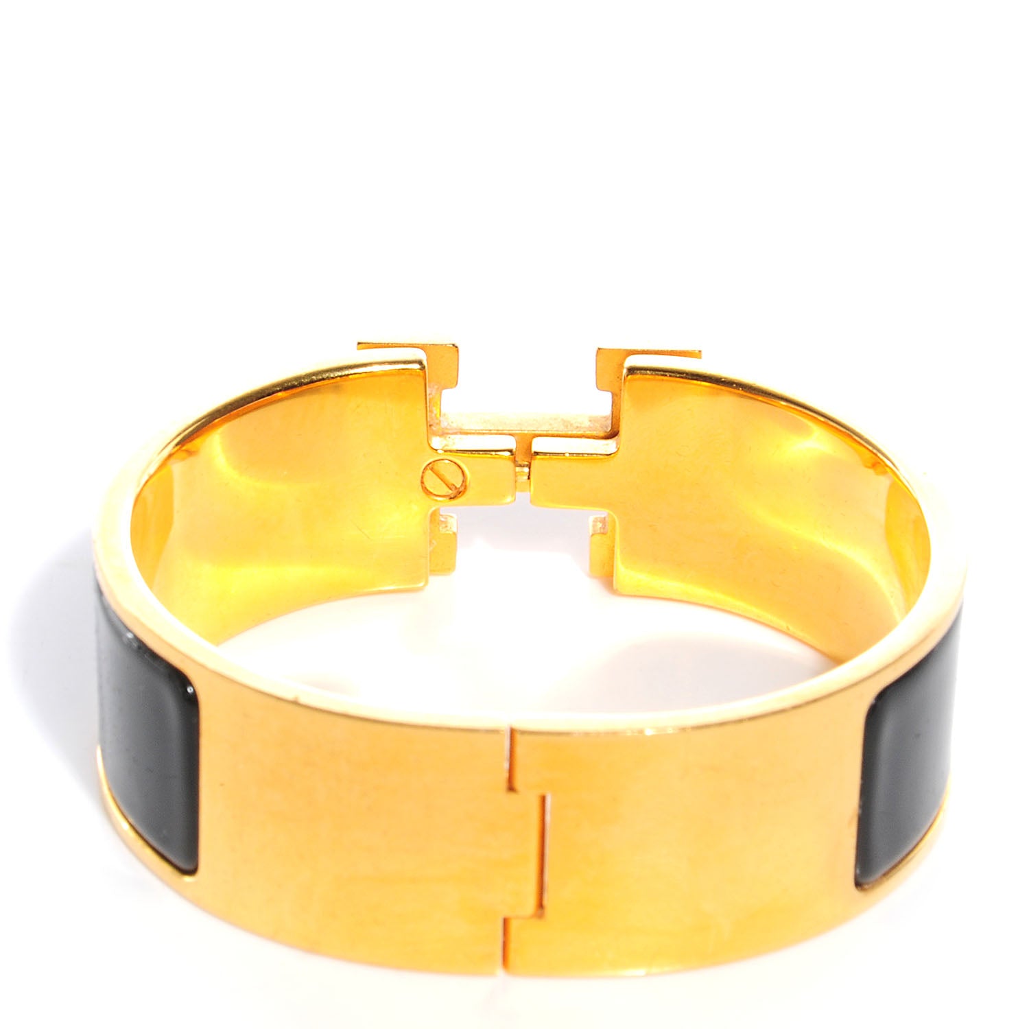 Hermes Enamel Wide Clic Clac H Bracelet PM Black 4 of 5