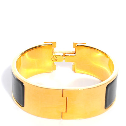 Hermes Enamel Wide Clic Clac H Bracelet PM Black 4 of 5
