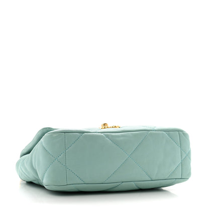 Chanel Goatskin Quilted Medium Chanel 19 Flap Light Blue 4 of 11