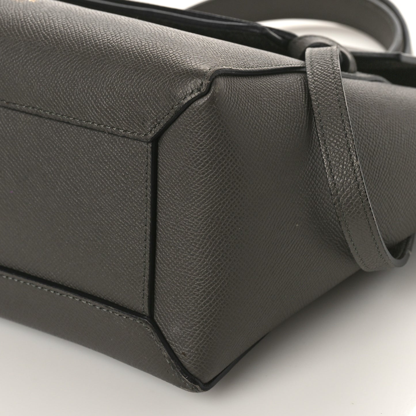 Grained Calfskin Micro Belt Bag Grey