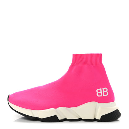 Balenciaga Nylon Knit Womens BB Speed Sneakers 38 Rose Fluo 1 of 9