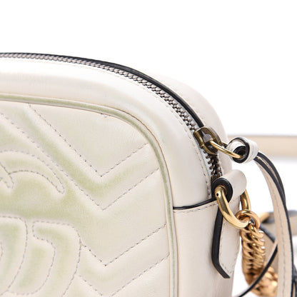 Gucci Calfskin Matelasse Mini GG Marmont Chain Shoulder Bag White 11 of 14