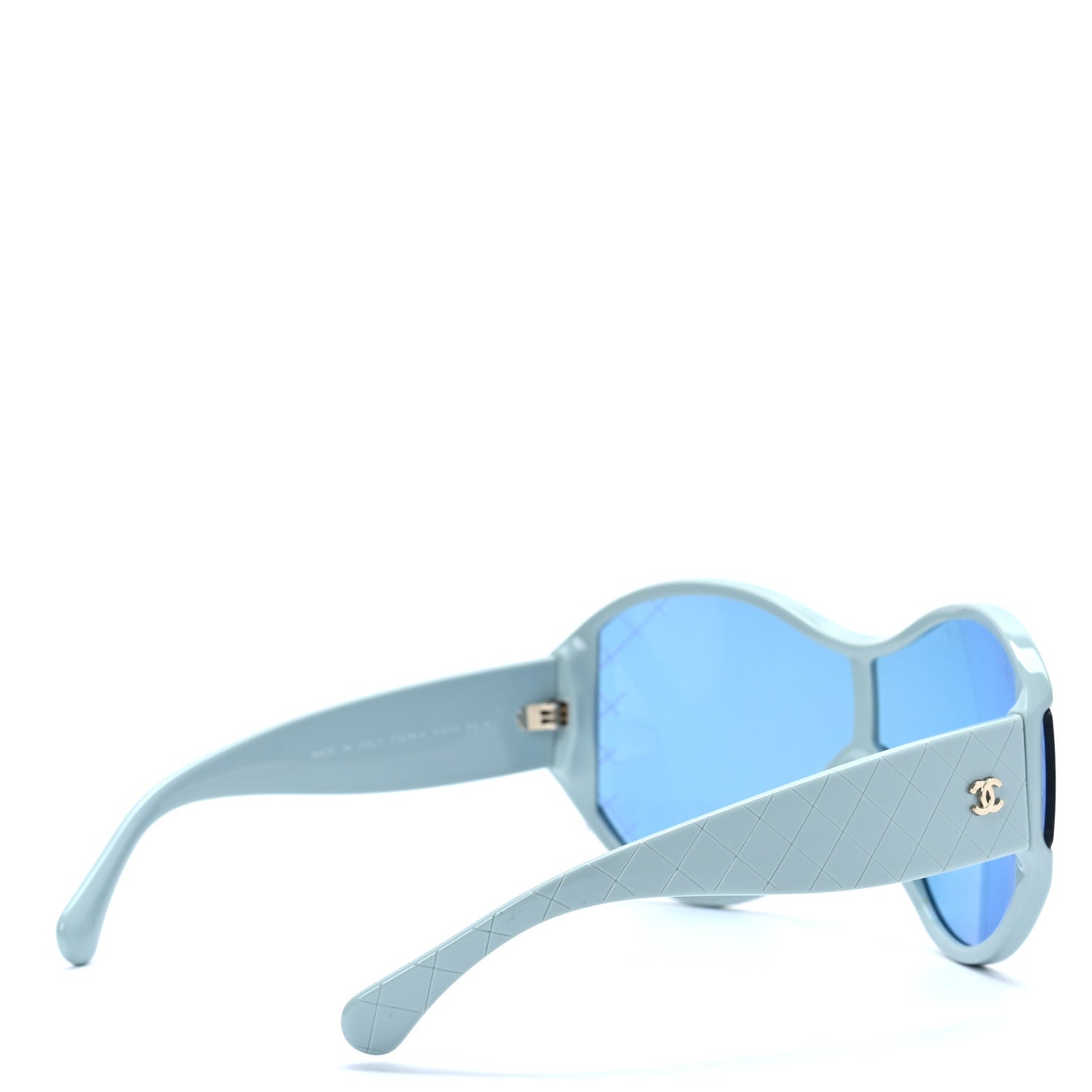 Chanel Acetate Mirror Shield Sunglasses 71476A Light Blue 4 of 7