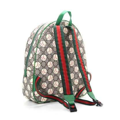 Gucci GG Supreme Monogram Baseballs Web Childrens Backpack Green 2 of 8