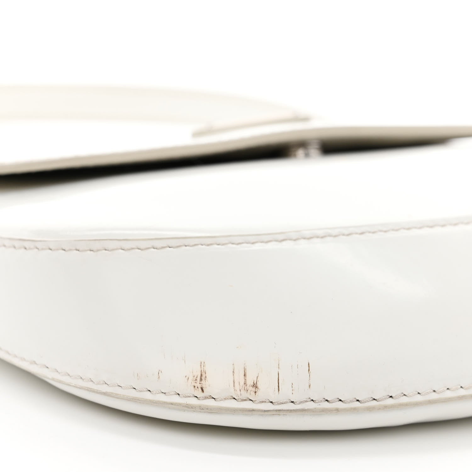 Prada Spazzolato Cleo Flap Shoulder Bag White 9 of 14