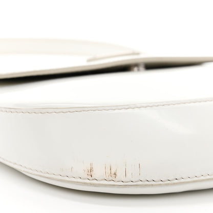 Prada Spazzolato Cleo Flap Shoulder Bag White 9 of 14