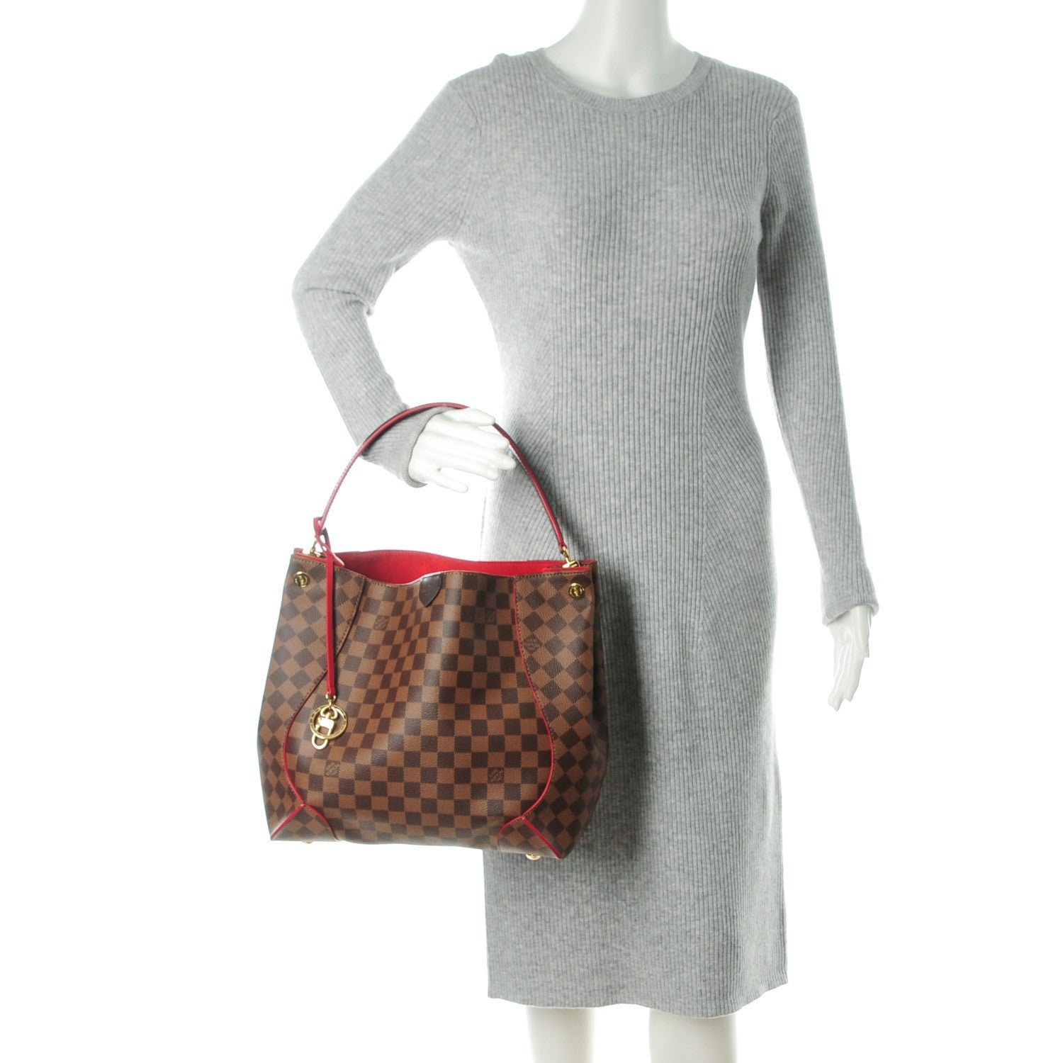 Louis Vuitton Damier Ebene Caissa Hobo Cherry 2 of 7