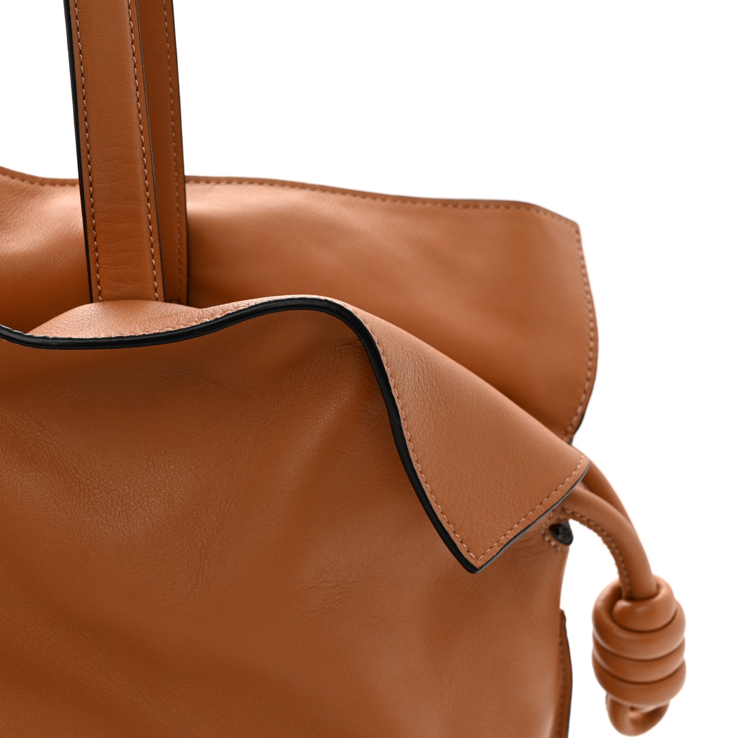 Calfskin Large Flamenco Knot Bag Warm Desert